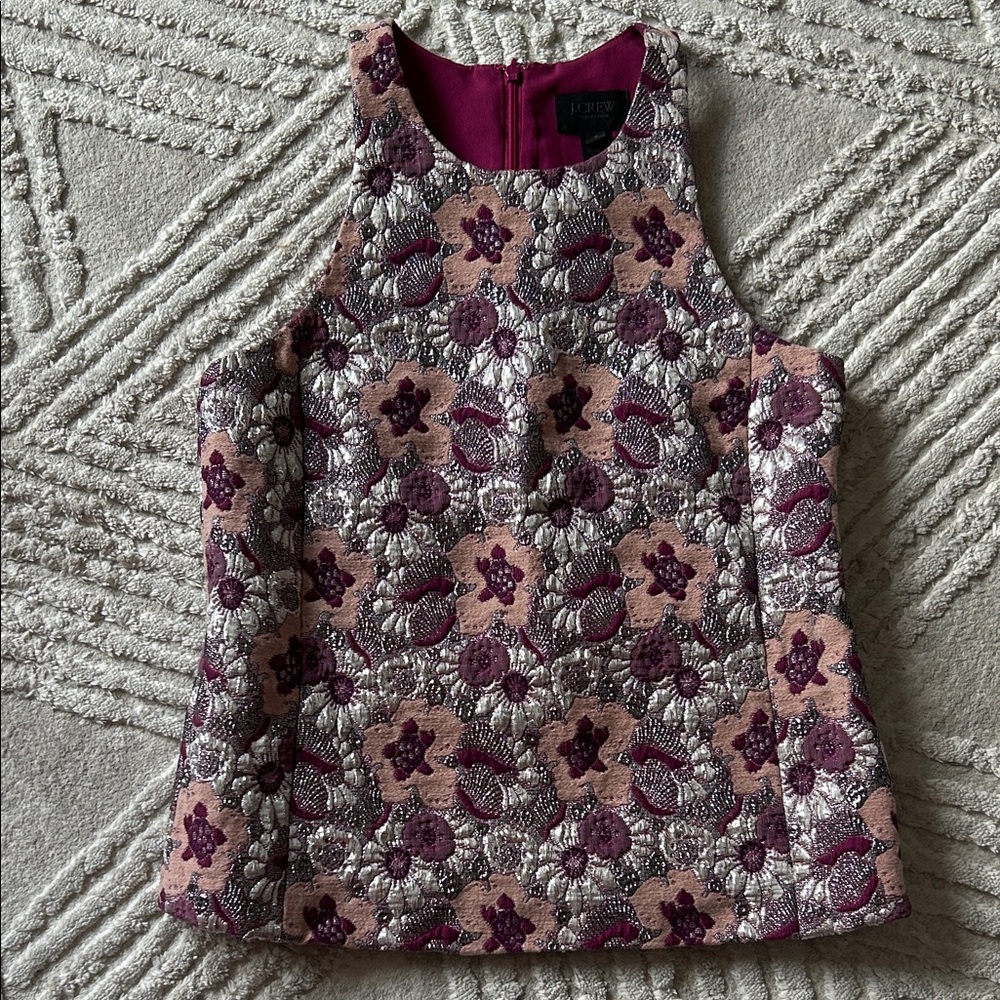 Jcrew collection brocade Floral Patterned Sleeveless Top - Picture 2 of 3